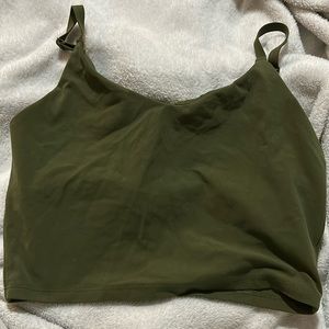 Athleta Elation V- Neck Crop D-DD, Ginseng Olive, Small